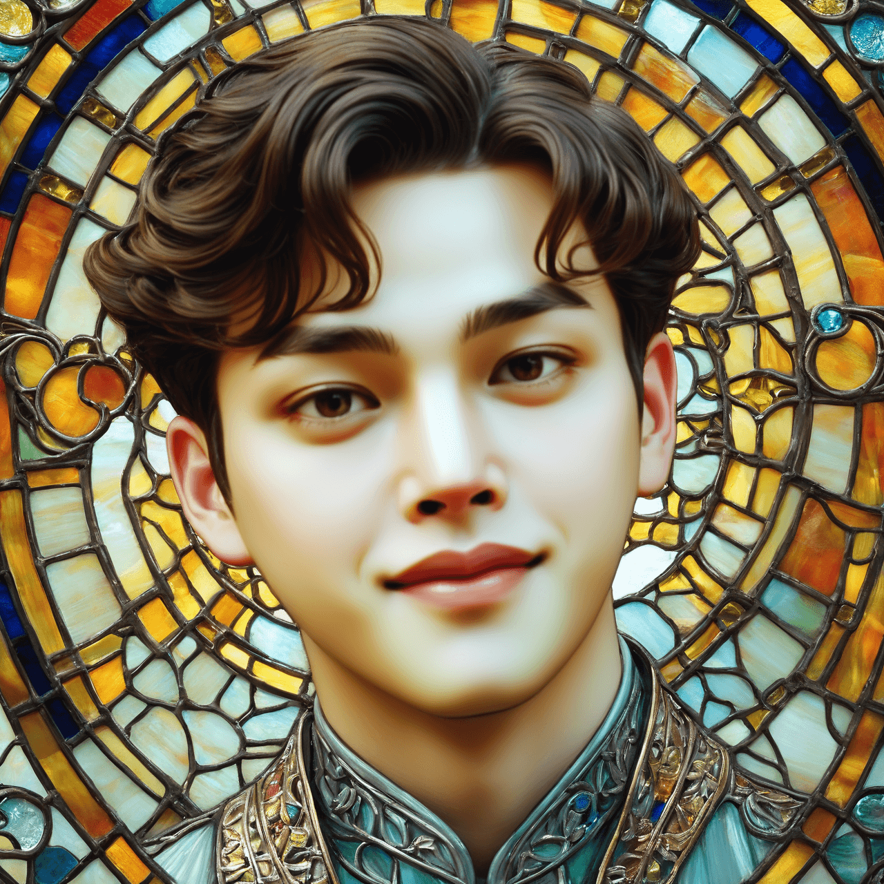 AI Filter that turns your photo into an stained glass portrait